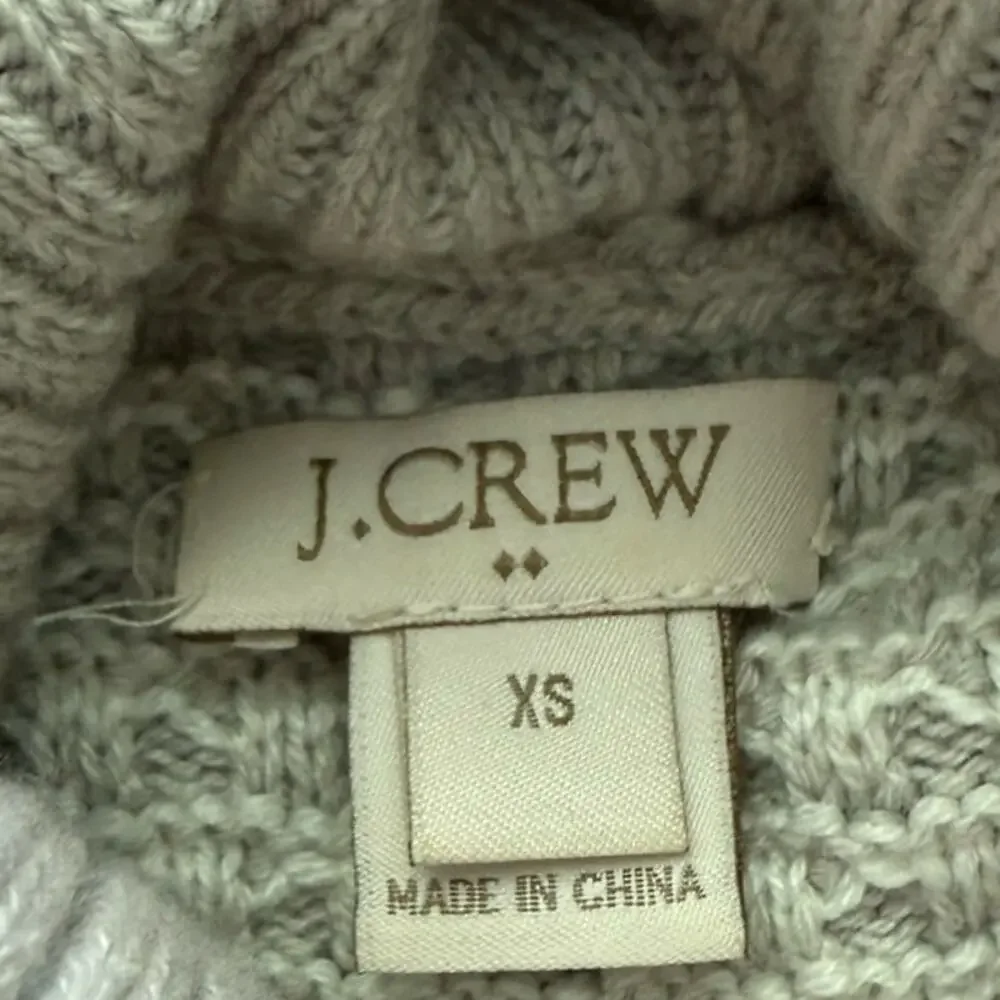 J. Crew Waffle Knit Textured Turtleneck Sweater Mushroom‎ Gray Size XS